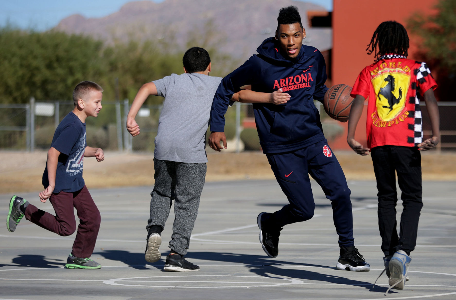 Allonzo Trier visits Davidson Elementary